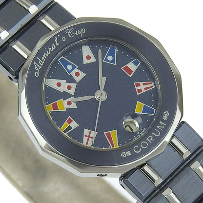 Corum Watches Quartz 39.610.30.V50 Stainless Steel, Gun Blue Silver Admirals Cup Navy Dial Women