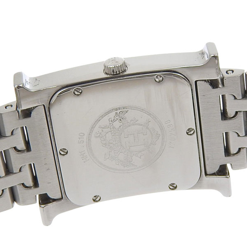 Hermes Watches Quartz Hh1.510 Stainless Steel Silver H Watch Orange Dial Boys