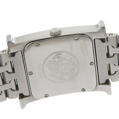 Hermes Watches Quartz Hh1.510 Stainless Steel Silver H Watch Orange Dial Boys