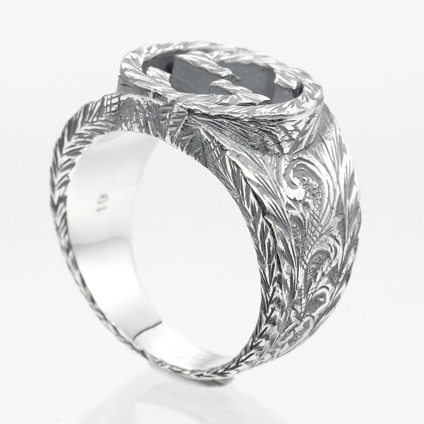 Gucci Ring Silver925 Silver Interlocking G Arabesque Mens 19
