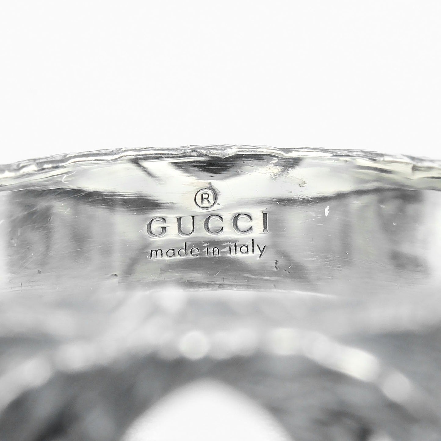 Gucci Ring Silver925 Silver Interlocking G Arabesque Mens 19