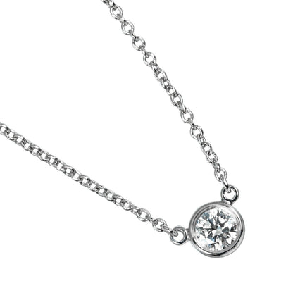 Tiffany&Co. Necklace 0.19Ct Vs1/G/3Ex Pt950Platinum, Diamond Silver By The Yard Women
