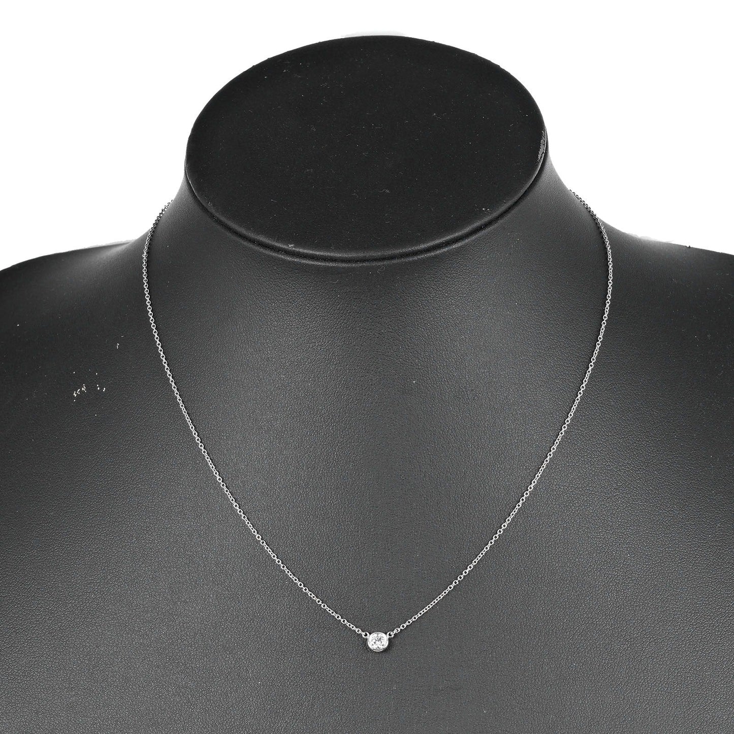Tiffany&Co. Necklace 0.19Ct Vs1/G/3Ex Pt950Platinum, Diamond Silver By The Yard Women