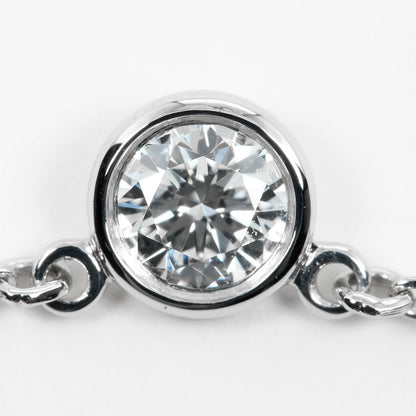 Tiffany&Co. Necklace 0.19Ct Vs1/G/3Ex Pt950Platinum, Diamond Silver By The Yard Women