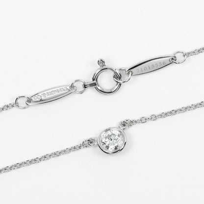 Tiffany&Co. Necklace 0.19Ct Vs1/G/3Ex Pt950Platinum, Diamond Silver By The Yard Women