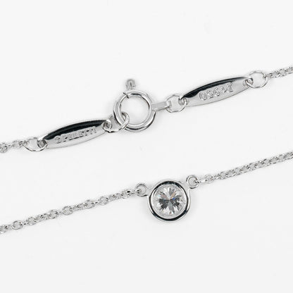 Tiffany&Co. Necklace 0.19Ct Vs1/G/3Ex Pt950Platinum, Diamond Silver By The Yard Women