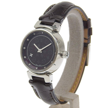 Louis Vuitton Watches Quartz Q12M3 Stainless Steel, Monogram Vernis Wine-Red Disc Dearmon Pm