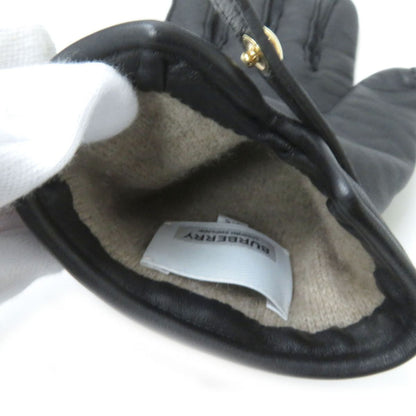 Burberry Gloves Lambskin Black X Gold Women 7.5