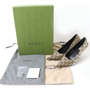 Gucci Pumps Gg Canvas Brown Type Women 36.5