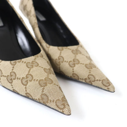 Gucci Pumps Gg Canvas Brown Type Women 36.5