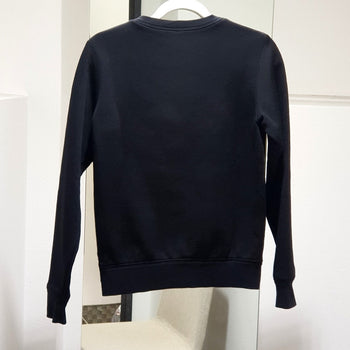 Chanel Sweat P52492 Cotton, Wool Black X Blue 15B Camellia Decoration Shoulder Zipper Women 36