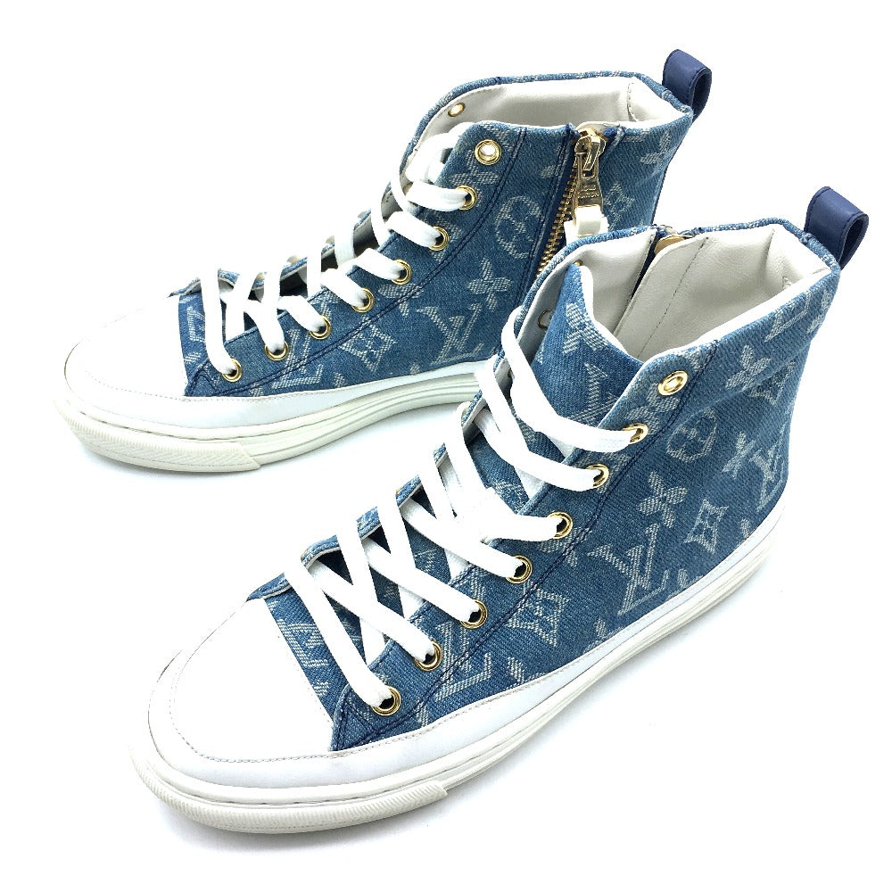 Louis Vuitton Sneakers 1A4Vt4 Monogram Denim Blue X White Monogram Denim Stellar Line Sneakers 35
