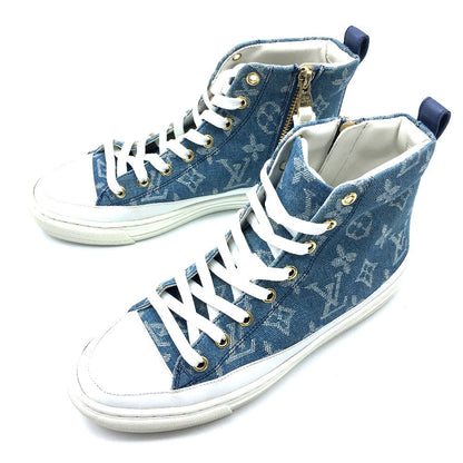 Louis Vuitton Sneakers 1A4Vt4 Monogram Denim Blue X White Monogram Denim Stellar Line Sneakers 35
