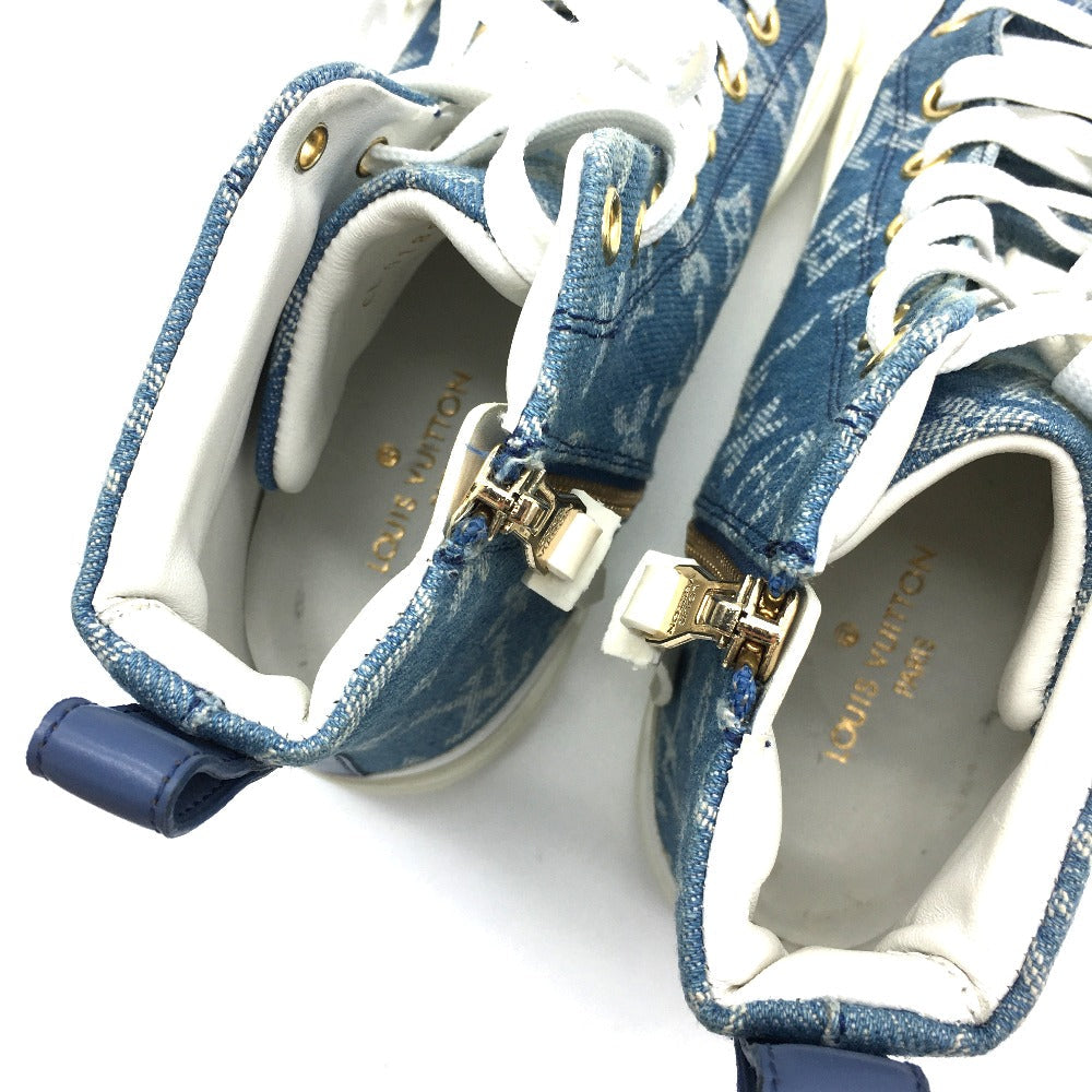 Louis Vuitton Sneakers 1A4Vt4 Monogram Denim Blue X White Monogram Denim Stellar Line Sneakers 35