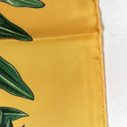 Hermes Scarf Silk Yellow X Green Carre90 Passiflores Passion Flower Women