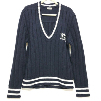 Dior Sweater 033M630At171 Wool Navy X White Logo Sean Stussy Mens Xxl