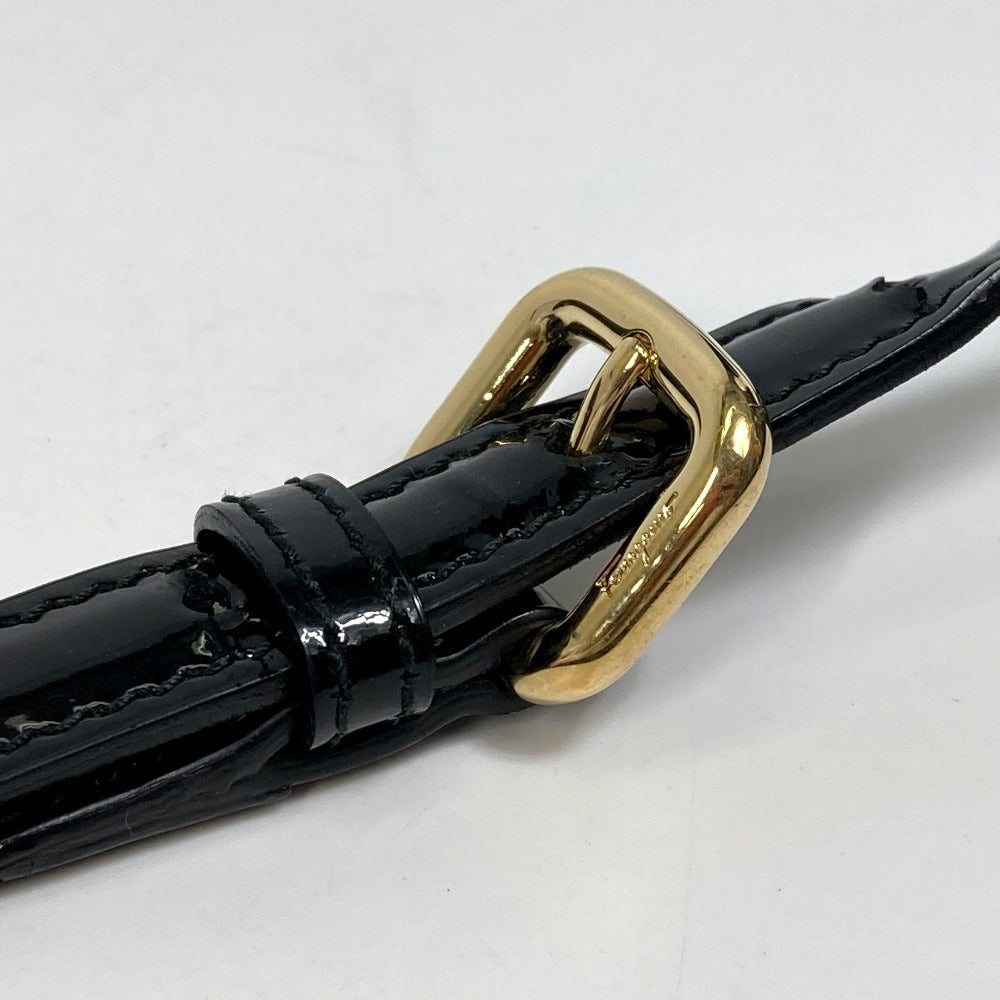 Salvatore Ferragamo Shoulder Bag Ee-21-E196 Enamel / Leather Black Vala Patent/Crossbody Women