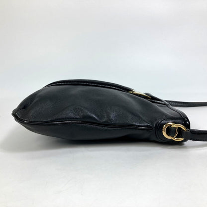 Salvatore Ferragamo Shoulder Bag Ee-21-E196 Enamel / Leather Black Vala Patent/Crossbody Women