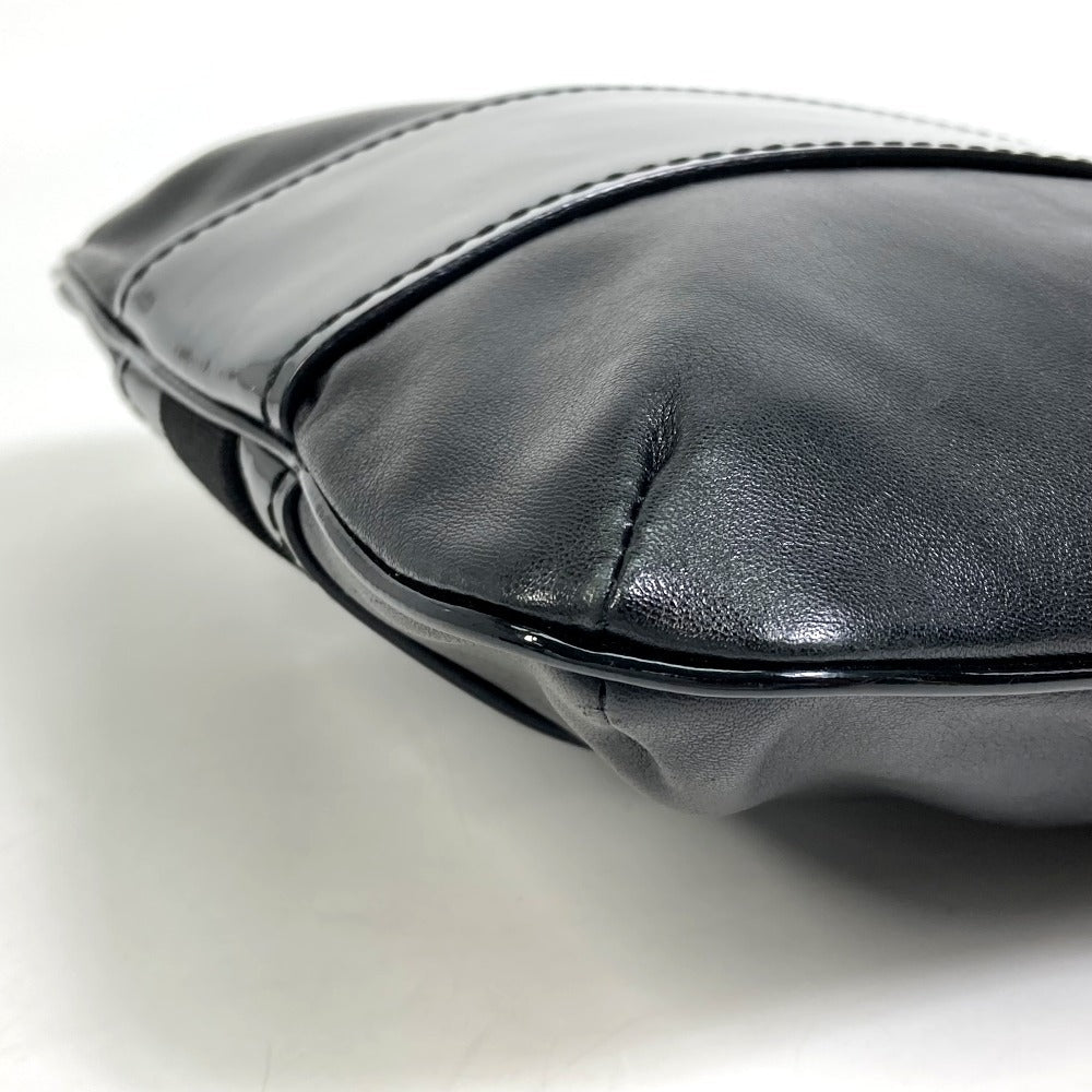 Salvatore Ferragamo Shoulder Bag Ee-21-E196 Enamel / Leather Black Vala Patent/Crossbody Women