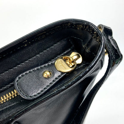 Salvatore Ferragamo Shoulder Bag Ee-21-E196 Enamel / Leather Black Vala Patent/Crossbody Women