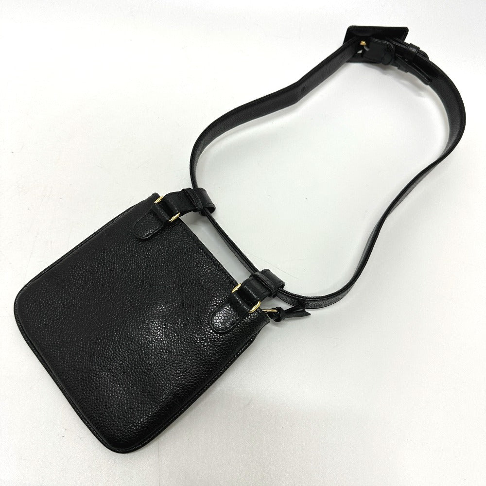 Chanel Pouch Caviar Skin Black Cc Coco Mark Waist Pouch Women 75/30