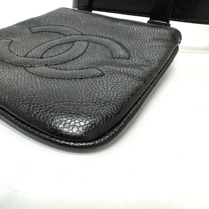 Chanel Pouch Caviar Skin Black Cc Coco Mark Waist Pouch Women 75/30