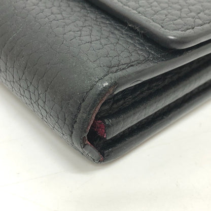 Louis Vuitton Long Wallet Purse M61248 Taurillon Clemence Leather Black Lv Logo Portefeuille