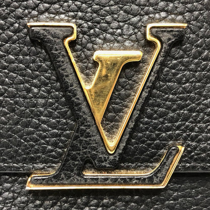 Louis Vuitton Long Wallet Purse M61248 Taurillon Clemence Leather Black Lv Logo Portefeuille