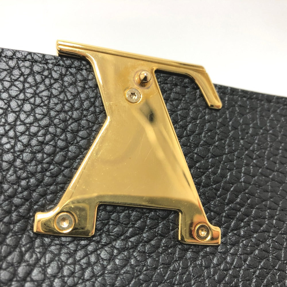 Louis Vuitton Long Wallet Purse M61248 Taurillon Clemence Leather Black Lv Logo Portefeuille