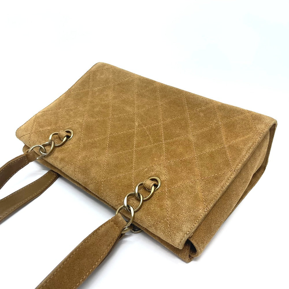 Chanel Shoulder Bag Suede Brown Cc Coco Mark Matrasse Women