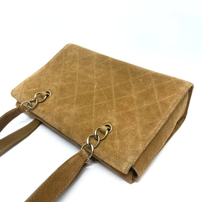 Chanel Shoulder Bag Suede Brown Cc Coco Mark Matrasse Women