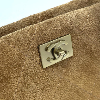 Chanel Shoulder Bag Suede Brown Cc Coco Mark Matrasse Women
