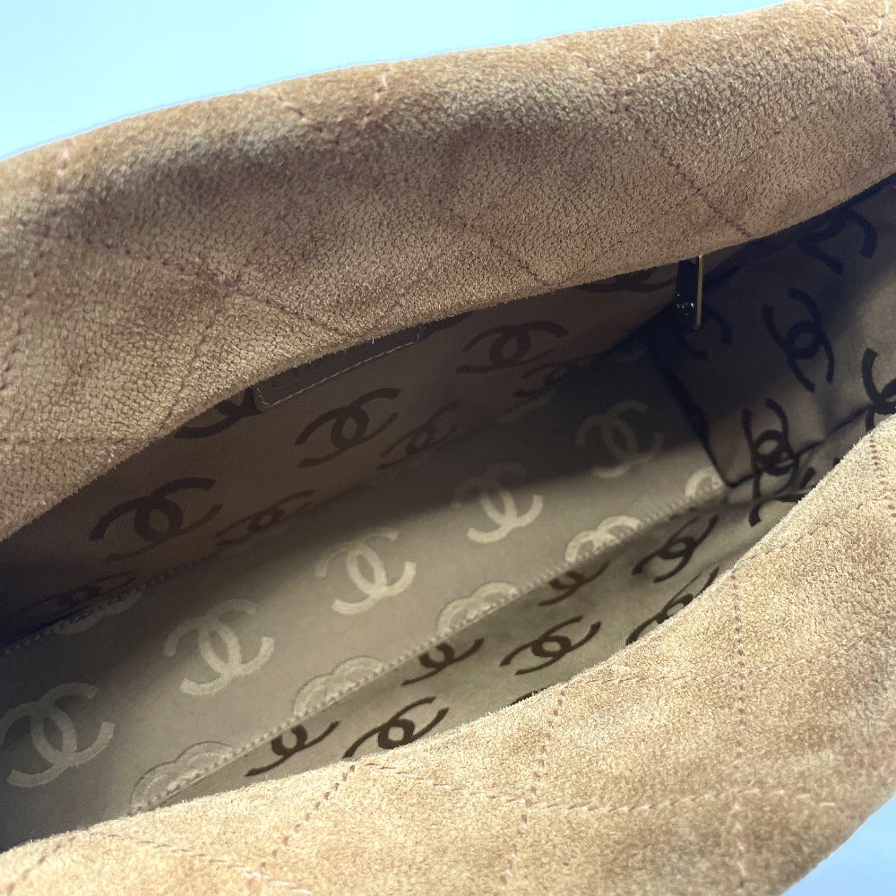 Chanel Shoulder Bag Suede Brown Cc Coco Mark Matrasse Women