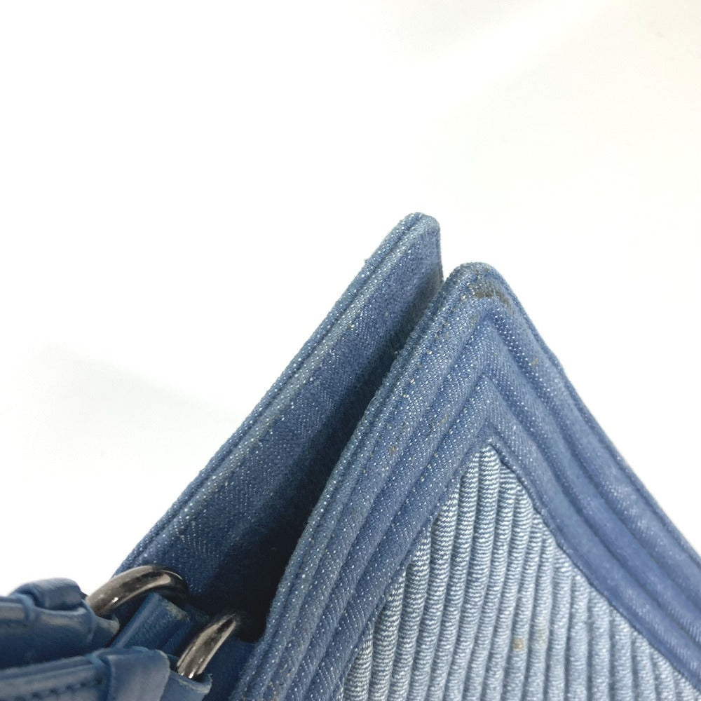 Chanel Tote Bag Canvas Blue Type Boy Chanel Vstitch Women