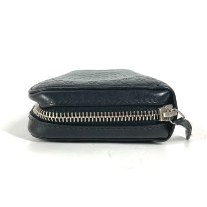 Gucci Long Wallet Purse 278635 Leather Black Gg Micro Guccisima Unisex(Unisex)