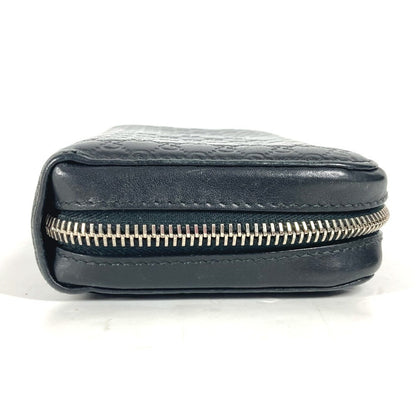 Gucci Long Wallet Purse 278635 Leather Black Gg Micro Guccisima Unisex(Unisex)
