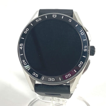 Tag Heuer Watches Quartz Sbg8A10 Stainless Steel, Rubber Black Smart Watch Connected Black Dial Mens