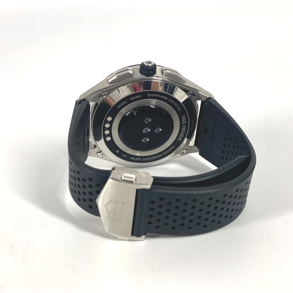 Tag Heuer Watches Quartz Sbg8A10 Stainless Steel, Rubber Black Smart Watch Connected Black Dial Mens