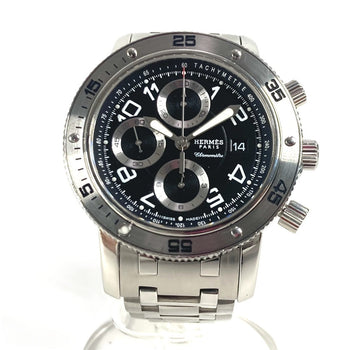Hermes Watches Mechanical Automatic Cp2.910 Stainless Steel Black Clipper Diver Chronograph Date