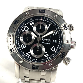 Hermes Watches Mechanical Automatic Cp2.910 Stainless Steel Black Clipper Diver Chronograph Date