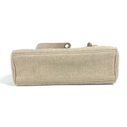 Chanel Shoulder Bag Canvas Beige Vintage Cc Coco Mark