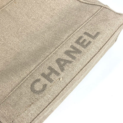 Chanel Shoulder Bag Canvas Beige Vintage Cc Coco Mark