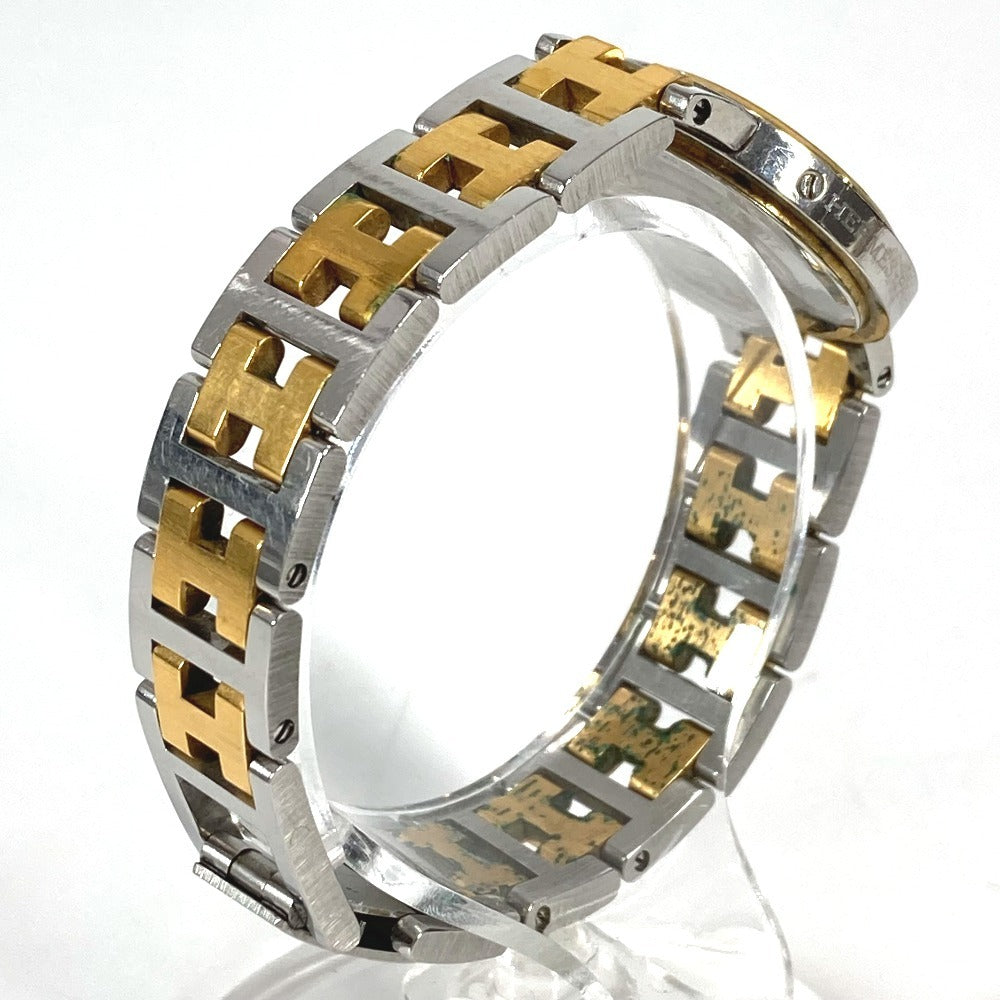 Hermes Watches Quartz Stainless Steel/Gold Plated Silver Vintage Clipper Clipper White Dial