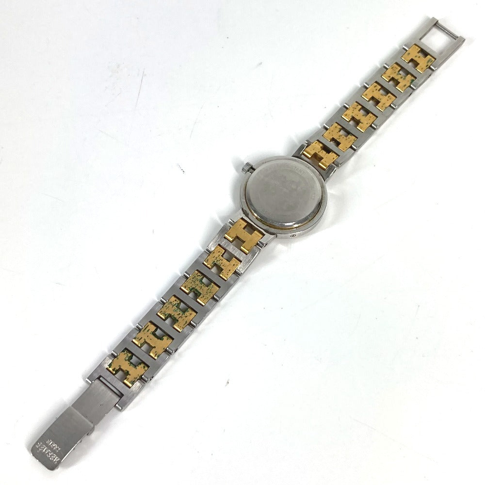 Hermes Watches Quartz Stainless Steel/Gold Plated Silver Vintage Clipper Clipper White Dial