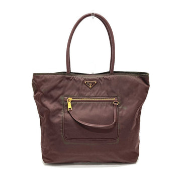 Prada Tote Bag Br4354 Leather / Nylon Purple With Logo Semi-Shoulder Women
