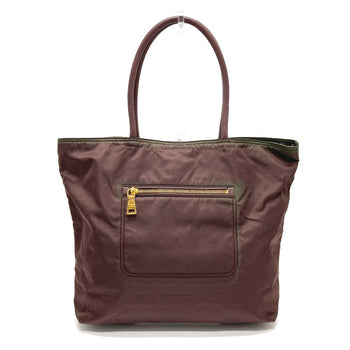 Prada Tote Bag Br4354 Leather / Nylon Purple With Logo Semi-Shoulder Women
