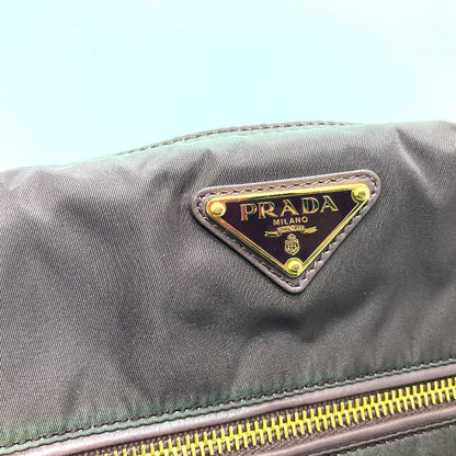 Prada Tote Bag Br4354 Leather / Nylon Purple With Logo Semi-Shoulder Women