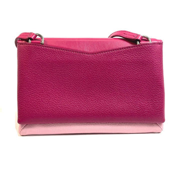 Givenchy Shoulder Bag Leather Pink X White Flap Duet Women