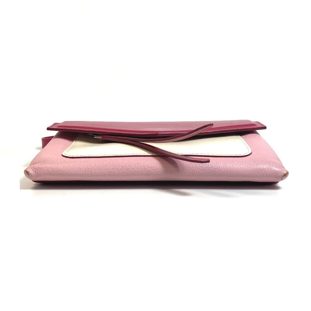 Givenchy Shoulder Bag Leather Pink X White Flap Duet Women
