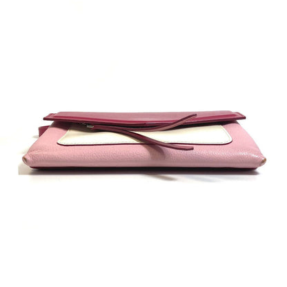 Givenchy Shoulder Bag Leather Pink X White Flap Duet Women